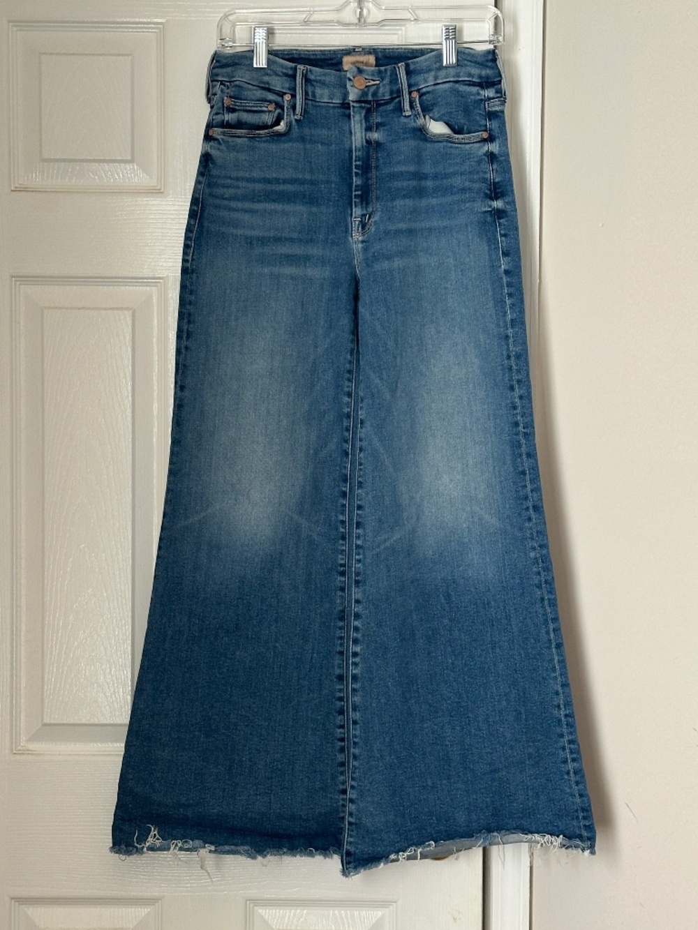 Mother Jeans The Roller Wide Leg Jean Riding The Cliffside Medium Wash Size 28